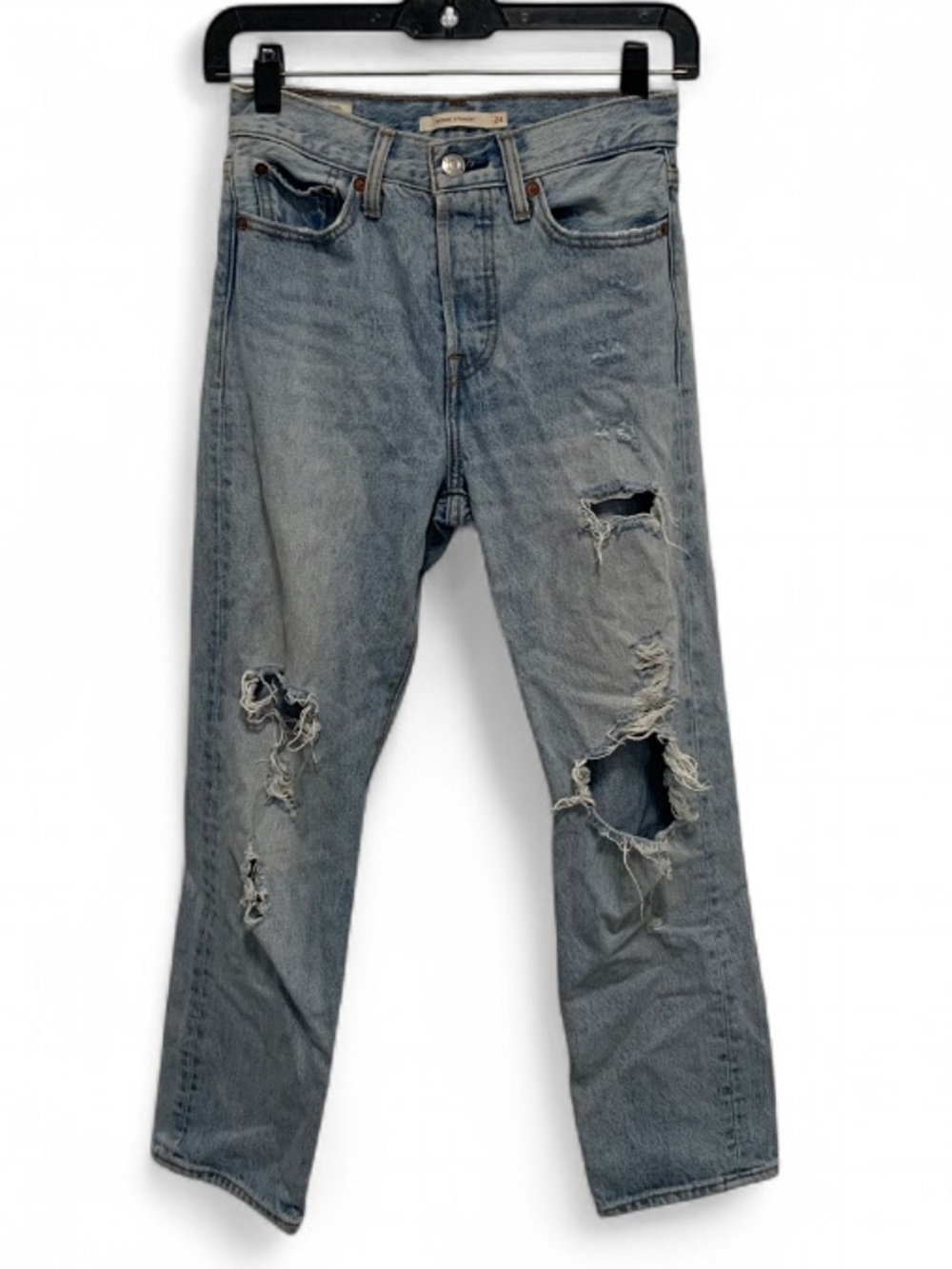 Levi’s Wedgie Straight Light Blue Distressed Jeans